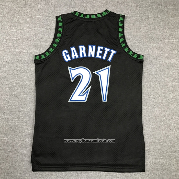 Camiseta Nino Minnesota Timberwolves Kevin Garnett #21 Hardwood Classics Throwback 1997-98 Negro
